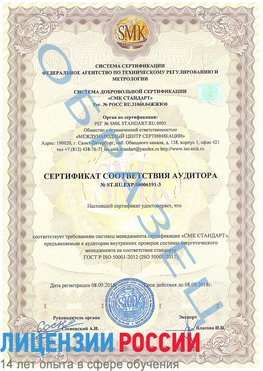 Образец сертификата соответствия аудитора №ST.RU.EXP.00006191-3 Красноперекопск Сертификат ISO 50001